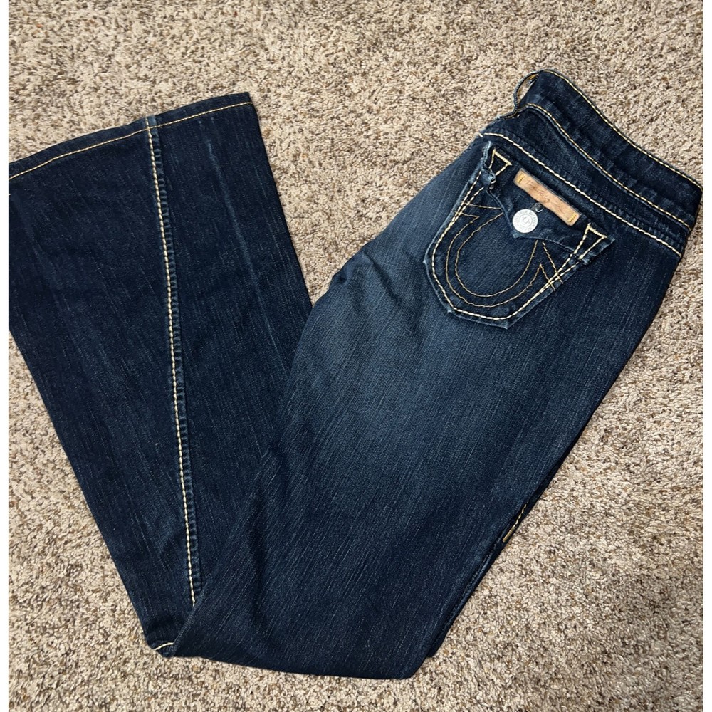 True Religion Women’s Blue Denim Flare Size 26 RN #112790 CA #30427-worn Once